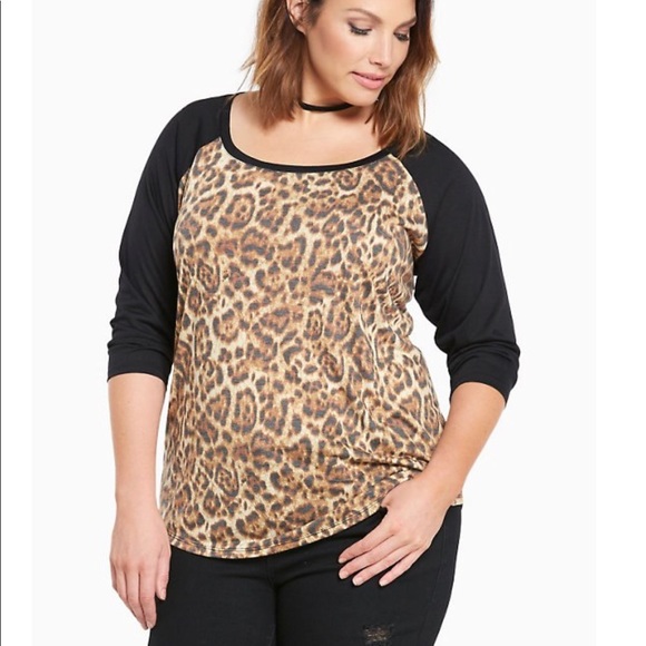 torrid Tops - Torrid Animal Print Leopard Cheetah Raglan Tee 1